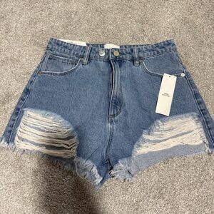 Abrand NWT High Relaxed Jean Short Salty Blue size 28